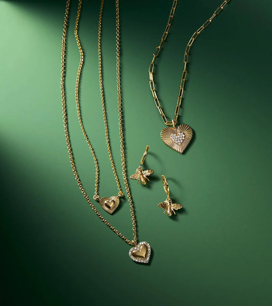 Fashion Gold Metal Layer Heart Necklace
