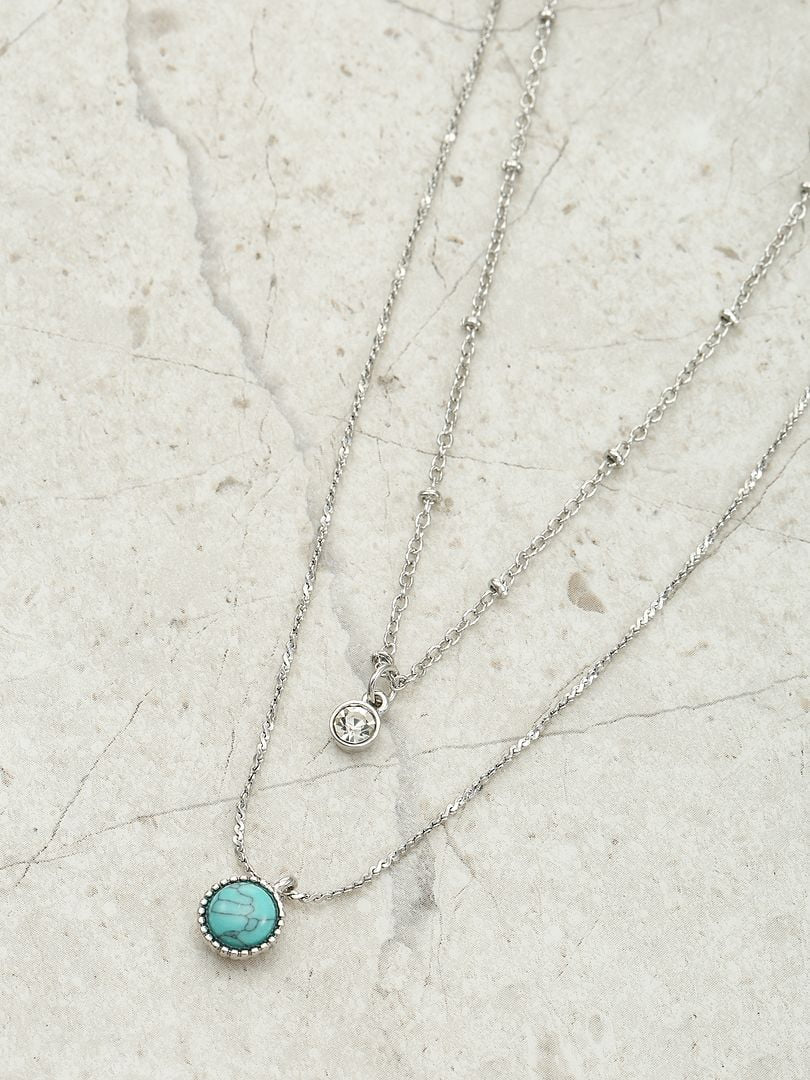 Women'S Silvertone Layered Necklace, 1 Piece