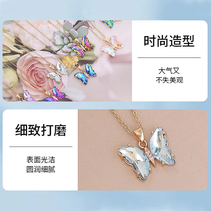 ButterGleam Gradient Pendant ā Gold Y2K-Inspired Bling Choker Necklace