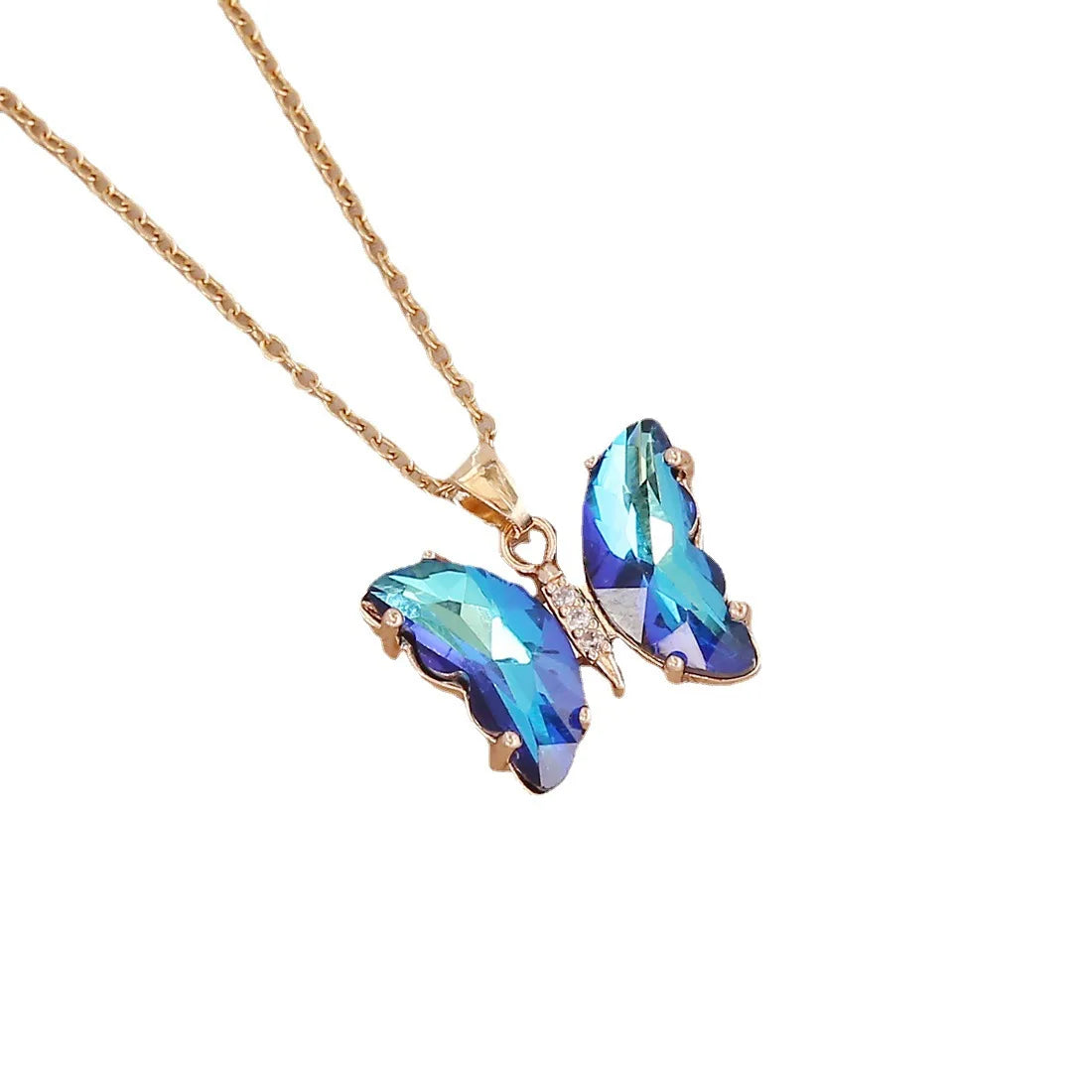 ButterGleam Gradient Pendant ā Gold Y2K-Inspired Bling Choker Necklace