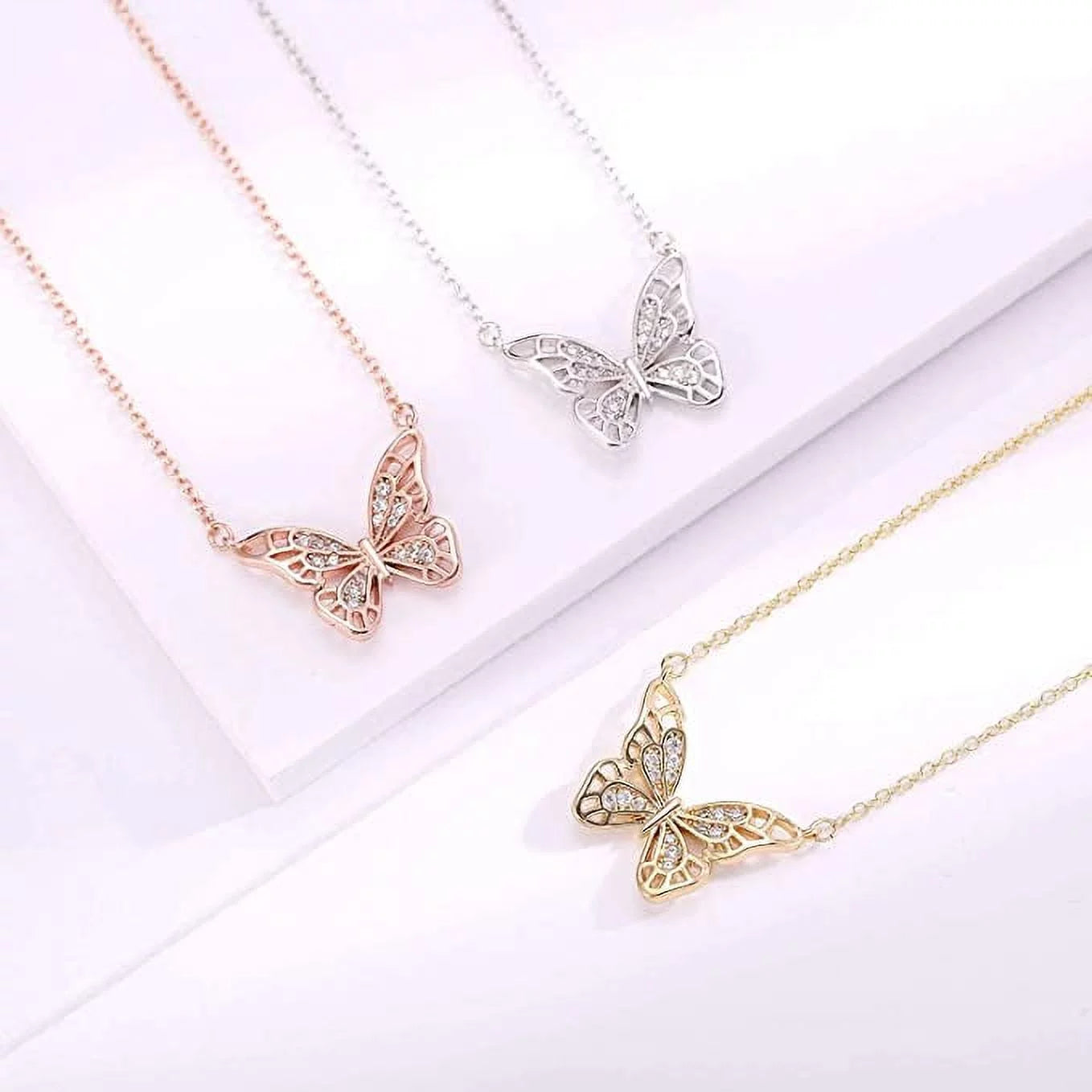 Gold Butterfly Necklaces for Women Dainty Butterfly Necklaces Pendant Chain Butterfly Jewelry Gift Birthday Christmas Mother’S Day Valentines Day Gifts