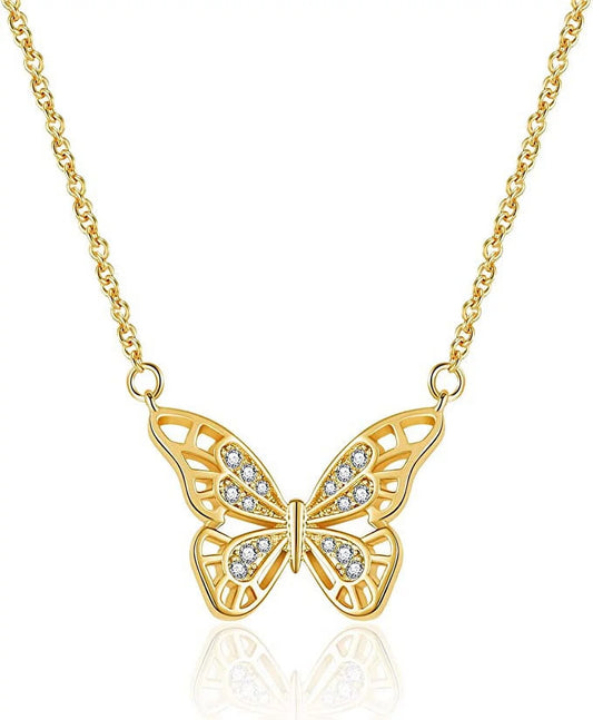 Gold Butterfly Necklaces for Women Dainty Butterfly Necklaces Pendant Chain Butterfly Jewelry Gift Birthday Christmas Mother’S Day Valentines Day Gifts