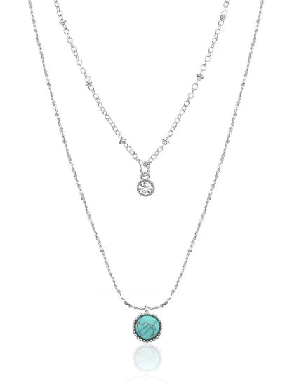 Women'S Silvertone Layered Necklace, 1 Piece