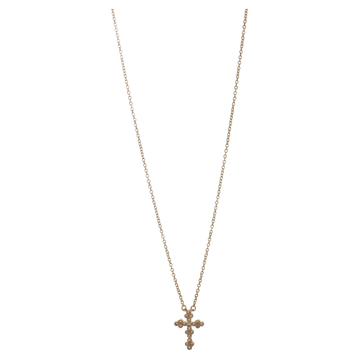 Gold Tone Cross Necklace