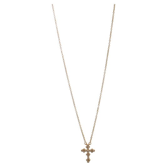 Gold Tone Cross Necklace