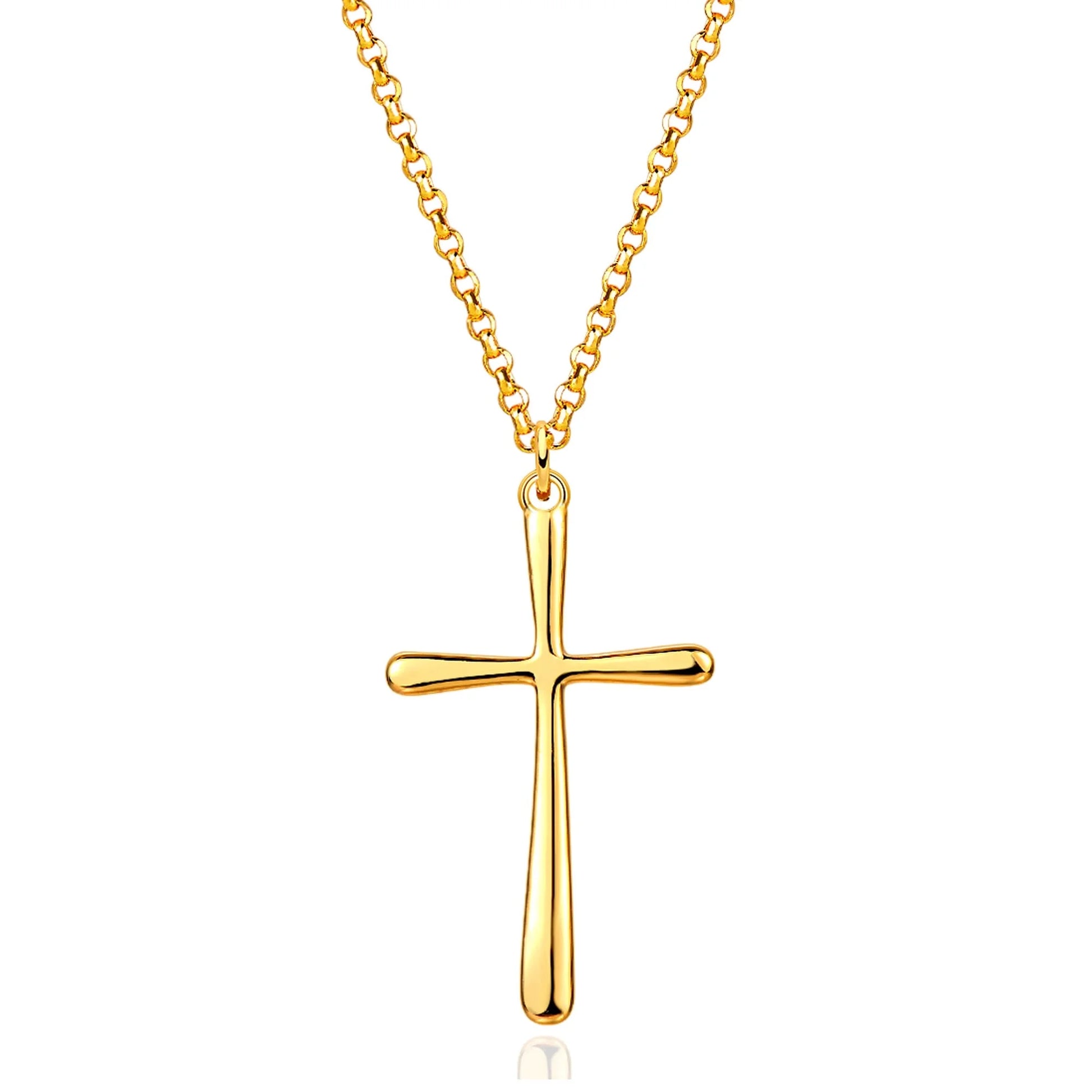 14K Gold Plated Blank Cross Necklace Tiny Jewelry Gift for Women